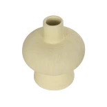 GloboStar® Artificial Garden ICEBERG 21263 Διακοσμητικό Κεραμικό Βάζo Μπεζ Π17 x Μ17 x Υ20cm