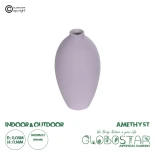 GloboStar® Artificial Garden AMETHYST 21267 Διακοσμητικό Κεραμικό Βάζo Μωβ Π8 x Μ8 x Υ14cm