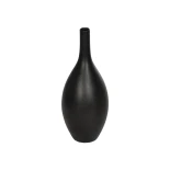 GloboStar® Artificial Garden OLRANDO 21273 Διακοσμητικό Κεραμικό Βάζo Μαύρο Π8 x Μ8 x Υ20cm