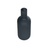 GloboStar® Artificial Garden MYSTIQUE 21275 Διακοσμητικό Κεραμικό Βάζo Γκρι Π7 x Μ7 x Υ20cm
