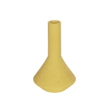 GloboStar® Artificial Garden GRENADA 21281 Διακοσμητικό Κεραμικό Βάζo Κίτρινο Π13 x Μ13 x Υ20cm