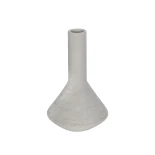 GloboStar® Artificial Garden BARBADOS 21284 Διακοσμητικό Κεραμικό Βάζo Γκρι Π16 x Μ16 x Υ25cm