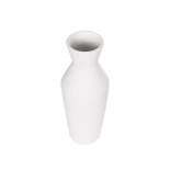 GloboStar® Artificial Garden MALVINA 21285 Διακοσμητικό Κεραμικό Βάζo Λευκό Π10 x Μ10 x Υ24cm