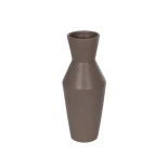 GloboStar® Artificial Garden UNIQUE 21286 Διακοσμητικό Κεραμικό Βάζo Καφέ Π10 x Μ10 x Υ24cm