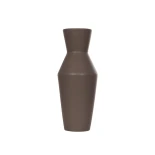 GloboStar® Artificial Garden UNIQUE 21286 Διακοσμητικό Κεραμικό Βάζo Καφέ Π10 x Μ10 x Υ24cm