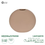 GloboStar® Artificial Garden LANZAROTE 21290 Διακοσμητικό Κεραμικό Βάζo Καφέ Π15 x Μ15 x Υ14cm