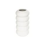 GloboStar® Artificial Garden NOUVEAU 21293 Διακοσμητικό Κεραμικό Βάζo Λευκό Π8 x Μ8 x Υ16cm