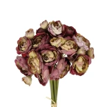 GloboStar® Artificial Garden PINK CAMELA BOUQUET 21299 Τεχνητό Διακοσμητικό Μπουκέτο Ρόζ Καμέλια Y37cm