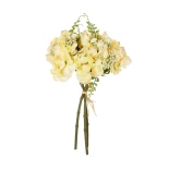GloboStar® Artificial Garden YELLOW HYDRANGEA BOUQET 21315 Τεχνητό Διακοσμητικό Μπουκέτο Κίτρινη Ορτανσία Y33cm