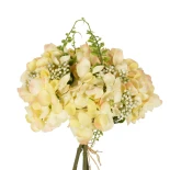 GloboStar® Artificial Garden YELLOW HYDRANGEA BOUQET 21315 Τεχνητό Διακοσμητικό Μπουκέτο Κίτρινη Ορτανσία Y33cm