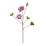 GloboStar® Artificial Garden PINK LOTUS BRANCH 21335 Τεχνητό Διακοσμητικό Ροζ Κλαδί Λωτός Y121cm