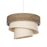 GLOBOSTAR® SIERA 203-0169 Μοντέρνο Κρεμαστό Φωτιστικό Οροφής με Ντουί 1 x E27 AC 220-240V IP20 - Καφέ & Μπεζ - Μ38 x Π38 x Υ26cm
