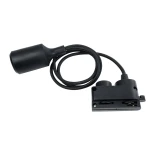 GloboStar 60859 Μονοφασικός Connector 2 Καλωδίων με 1 Μέτρο Υφασμάτινο Καλώδιο και Ντουί E27 για Μαύρη Ράγα Οροφής