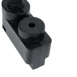 GloboStar 60859 Μονοφασικός Connector 2 Καλωδίων με 1 Μέτρο Υφασμάτινο Καλώδιο και Ντουί E27 για Μαύρη Ράγα Οροφής