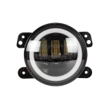 GloboStar® 85418 Σετ 2 x Προβολείς Ομίχλης JEEP WRANGLER - MERCEDES BENZ G CLASS - LAND ROVER DEFENDER - HAMMER H1-H2 - 4'' Ιντσών με Ring Light DRL LED CREE CXB COB 100W 7500lm DC 12V Αδιάβροχοι IP66 Ψυχρό Λευκό 6000K