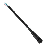 GloboStar® 90777 Καλώδιο Τροφοδοσίας από DC Male σε Ατερμάτιστο Καλώδιο για RGB Spot & Wall Washer Μαύρο Μ1.5 x Π1.5 x Y20cm