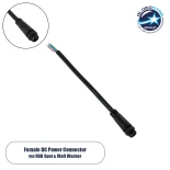 GloboStar® 90780 Καλώδιο Τροφοδοσίας από DC Female σε Ατερμάτιστο Καλώδιο για RGB Spot & Wall Washer Μαύρο Μ1.5 x Π1.5 x Y20cm