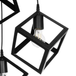 GloboStar® DISE 201-0051 Μοντέρνο Κρεμαστό Φωτιστικό Κύβος Τρίφωτο 3 x E27 IP20 Μαύρο Μέταλλο - Μ48 x Π48 x Υ65cm