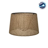 GloboStar® COVER 203-0261 Μοντέρνο Φωτιστικό Καπέλο Μπέζ Διάτρητο Ύφασμα - Μ38 x Π38 x Υ30cm