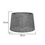 GloboStar® COVER 203-0262 Μοντέρνο Φωτιστικό Καπέλο Γκρί Διάτρητο Ύφασμα - Μ38 x Π38 x Υ30cm