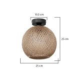 GloboStar® CORDE 203-0270 Μοντέρνο Φωτιστικό Οροφής Μπάλα Μονόφωτο 1 x E27 IP20 Μπέζ Σχοίνι - Μ25 x Π25 x Υ25cm