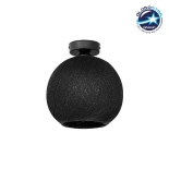 GloboStar® CORDER 203-0271 Μοντέρνο Φωτιστικό Οροφής Μπάλα Μονόφωτο 1 x E27 IP20 Μαύρο Σχοίνι - Μ25 x Π25 x Υ25cm