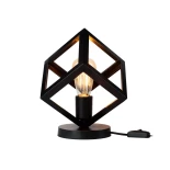 GloboStar® DISE 203-0272 Μοντέρνο Eπιτραπέζιο Φωτιστικό Μονόφωτο 1 x E27 IP20 Μαύρο Πλαστικό - Μ28 x Π28 x Υ29cm