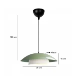 GloboStar® AURA 204-0119 Μοντέρνο Κρεμαστό Φωτιστικό Καμπάνα Μονόφωτο 1 x e27 led IP20 Πράσινο με Λευκό Μέταλλο - Μ31 x Π31 x Υ27cm