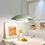 GloboStar® AURA 204-0119 Μοντέρνο Κρεμαστό Φωτιστικό Καμπάνα Μονόφωτο 1 x e27 led IP20 Πράσινο με Λευκό Μέταλλο - Μ31 x Π31 x Υ27cm