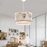 GloboStar® BALLON 204-0121 Παιδικό Κρεμαστό Φωτιστικό Φιγούρα Μονόφωτο 1 x e27 led IP20 Μπεζ  Ύφασμα - Μ30 x Π30 x Υ70cm