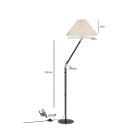 GloboStar® FLY 204-0127 Μοντέρνο Eπιδαπέδιο Φωτιστικό Μονόφωτο 1 x e27 led IP20 Μαύρο Μέταλλο - Μ38 x Π38 x Υ155cm