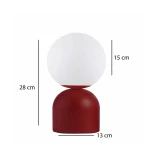 GloboStar® MAGIC 204-0135 Μοντέρνο Eπιτραπέζιο Φωτιστικό Μονόφωτο 1 x e27 led IP20 Μαύρο Μέταλλο με  Γαλακτερό Γυαλί - Μ13 x Π13 x Υ28cm