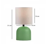 GloboStar® LOREN 204-0136 Μοντέρνο Eπιτραπέζιο Φωτιστικό Μονόφωτο 1 x e27 led IP20 Μπεζ Μέταλλο - Μ15 x Π15 x Υ31cm