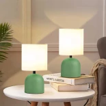 GloboStar® LOREN 204-0136 Μοντέρνο Eπιτραπέζιο Φωτιστικό Μονόφωτο 1 x e27 led IP20 Μπεζ Μέταλλο - Μ15 x Π15 x Υ31cm