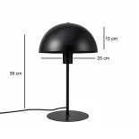 GloboStar® GASCEIO 204-0141 Μοντέρνο Eπιτραπέζιο Φωτιστικό Μονόφωτο 1 x e27 led IP20 Μαύρο Μέταλλο - Μ25 x Π25 x Υ39cm