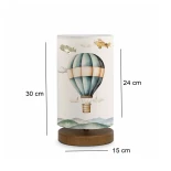 GloboStar® BALLON 204-0145 Παιδικό Eπιτραπέζιο Φωτιστικό Φιγούρα Μονόφωτο 1 x e27 led IP20 Λευκό Ύφασμα - Μ15 x Π15 x Υ30cm