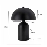 GloboStar® GASCO 204-0146 Μοντέρνο Eπιτραπέζιο Φωτιστικό Μονόφωτο 1 x e27 led IP20 Μαύρο Μέταλλο - Μ25 x Π25 x Υ35cm