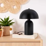 GloboStar® GASCO 204-0146 Μοντέρνο Eπιτραπέζιο Φωτιστικό Μονόφωτο 1 x e27 led IP20 Μαύρο Μέταλλο - Μ25 x Π25 x Υ35cm