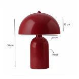 GloboStar® GASCO 204-0148 Μοντέρνο Eπιτραπέζιο Φωτιστικό Μονόφωτο 1 x e27 led IP20 Κόκκινο Μέταλλο - Μ25 x Π25 x Υ35cm