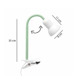 GloboStar® TAVOLO 204-0153 Παιδικό Eπιτραπέζιο Εύκαμπτο Φωτιστικό Μονόφωτο 1 x e27 led IP20 Ανοιχτό Πράσινο Πλαστικό - Μ11 x Π9 x Υ35cm