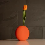 GloboStar® Artificial Garden CINNAMON 21291 Διακοσμητικό Κεραμικό Βάζo Πορτοκαλί Π15 x Μ15 x Υ14cm