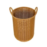 GloboStar® Artificial Garden TORINO 21493 Διακοσμητικό Πλεκτό Καλάθι - Κασπώ Γλάστρα - Flower Pot Μπεζ Φ31cm x Υ47cm