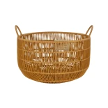 GloboStar® Artificial Garden COCOA 21495 Διακοσμητικό Πλεκτό Καλάθι - Κασπώ Γλάστρα - Flower Pot Μπεζ Φ30cm x Υ40cm