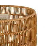 GloboStar® Artificial Garden DAKOTA 21498 Διακοσμητικό Πλεκτό Καλάθι - Κασπώ Γλάστρα - Flower Pot Μπεζ Φ33cm x Υ33cm