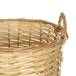 GloboStar® Artificial Garden ARIZONA 21504 Διακοσμητικό Πλεκτό Καλάθι - Κασπώ Γλάστρα - Flower Pot Μπεζ Φ42 x Υ42cm