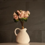 GloboStar® Artificial Garden ARMENOVILLE 21505 Διακοσμητικό Κεραμικό Βάζo Μπέζ Φ18 x Υ16 cm