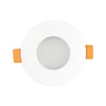 GLOBOSTAR® KAPA 60889 Χωνευτή Στρόγγυλη Βάση Σποτ Οροφής/Μπάνιου για Λάμπα MR16/GU10 Αδιάβροχο IP65 - Λευκό Αλουμίνιο & Λευκό Γυαλί - Φ8.5 x Υ4.2cm / Q7.5cm