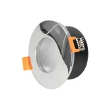 GLOBOSTAR® KAPA 60890 Χωνευτή Στρόγγυλη Βάση Σποτ Οροφής/Μπάνιου για Λάμπα MR16/GU10 Αδιάβροχο IP65 - Νίκελ Βούρτσας Αλουμίνιο & Λευκό Γυαλί - Φ8.5 x Υ4.2cm / Q7.5cm