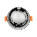 GLOBOSTAR® KAPA 60890 Χωνευτή Στρόγγυλη Βάση Σποτ Οροφής/Μπάνιου για Λάμπα MR16/GU10 Αδιάβροχο IP65 - Νίκελ Βούρτσας Αλουμίνιο & Λευκό Γυαλί - Φ8.5 x Υ4.2cm / Q7.5cm