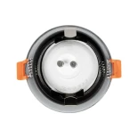 GLOBOSTAR® KAPA 60890 Χωνευτή Στρόγγυλη Βάση Σποτ Οροφής/Μπάνιου για Λάμπα MR16/GU10 Αδιάβροχο IP65 - Νίκελ Βούρτσας Αλουμίνιο & Λευκό Γυαλί - Φ8.5 x Υ4.2cm / Q7.5cm